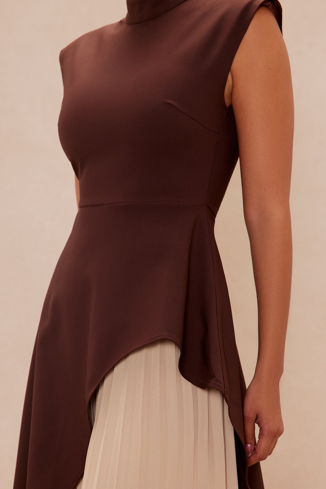 Paris Pleated Pant Set - Chocolate