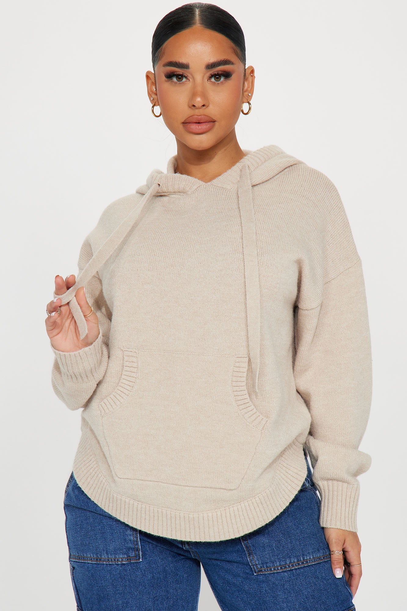 Never Parting Ways Hooded Sweater - Taupe
