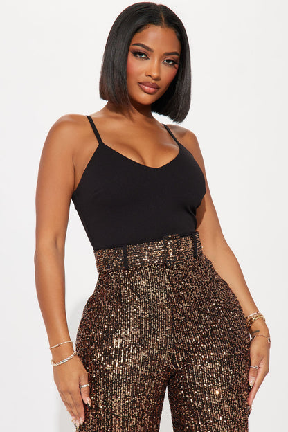 Shiniest Star Sequin Jumpsuit - Bronze