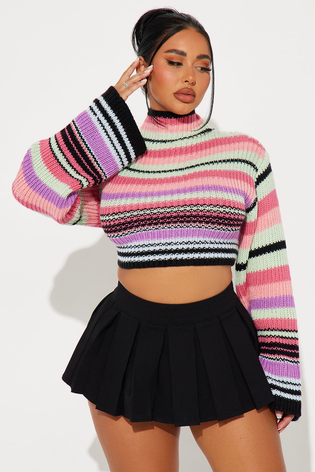 No Worries Striped Sweater - Multi Color