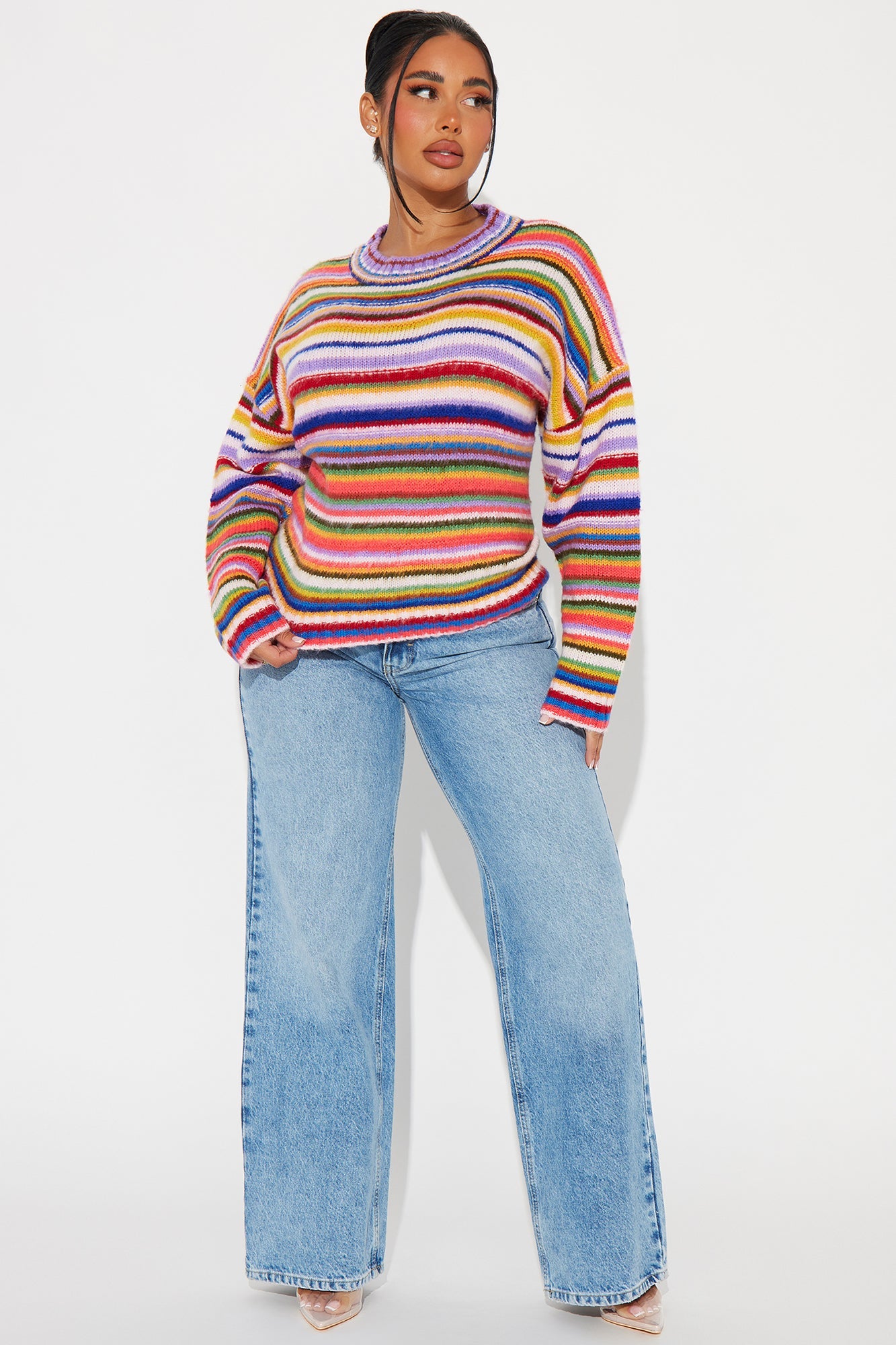 Soul Connection Striped Sweater - Multi Color