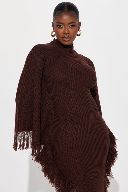 Venae Sweater Maxi Dress - Brown