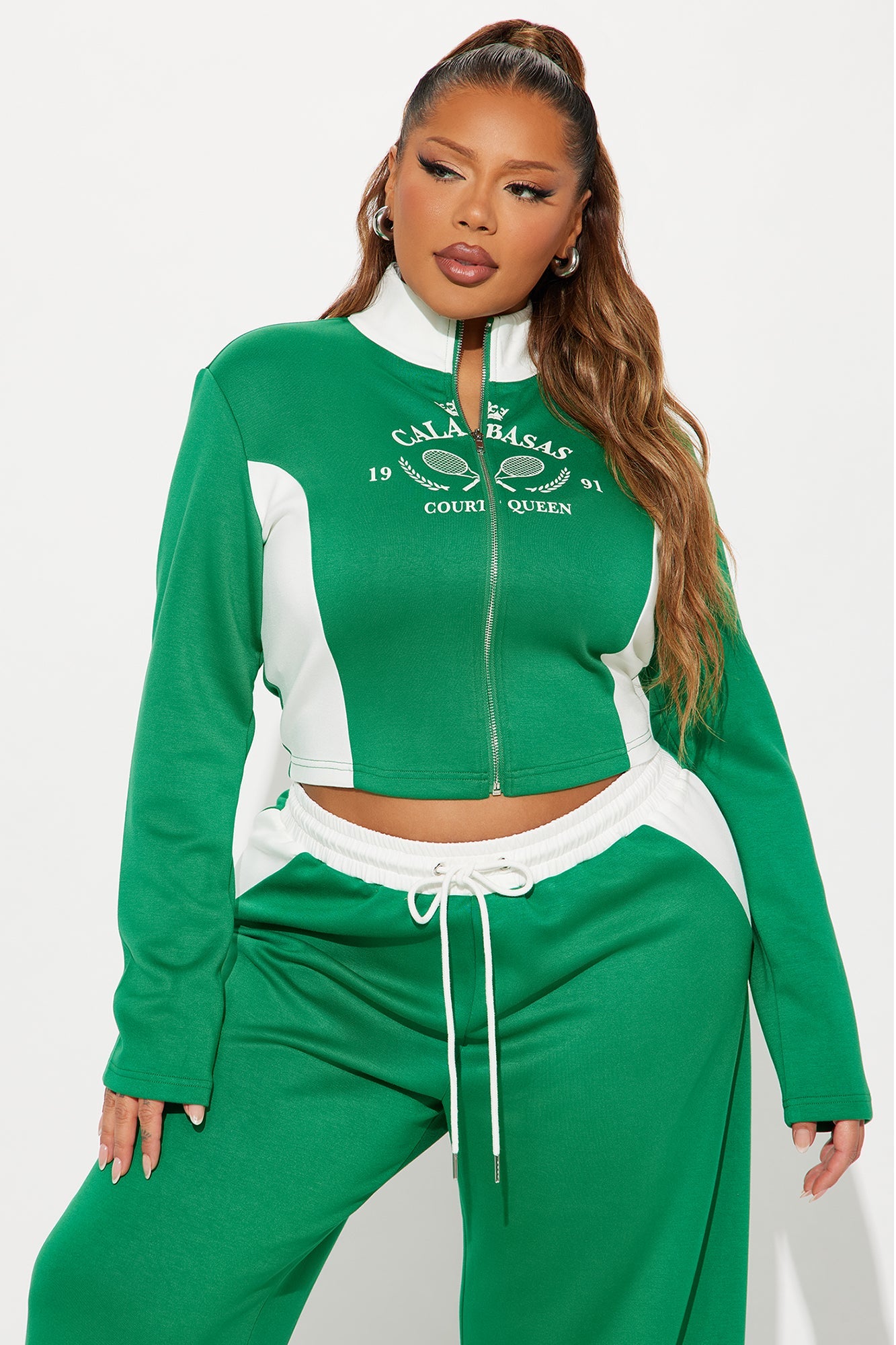 Calabasas Track Pant Set - Kelly Green