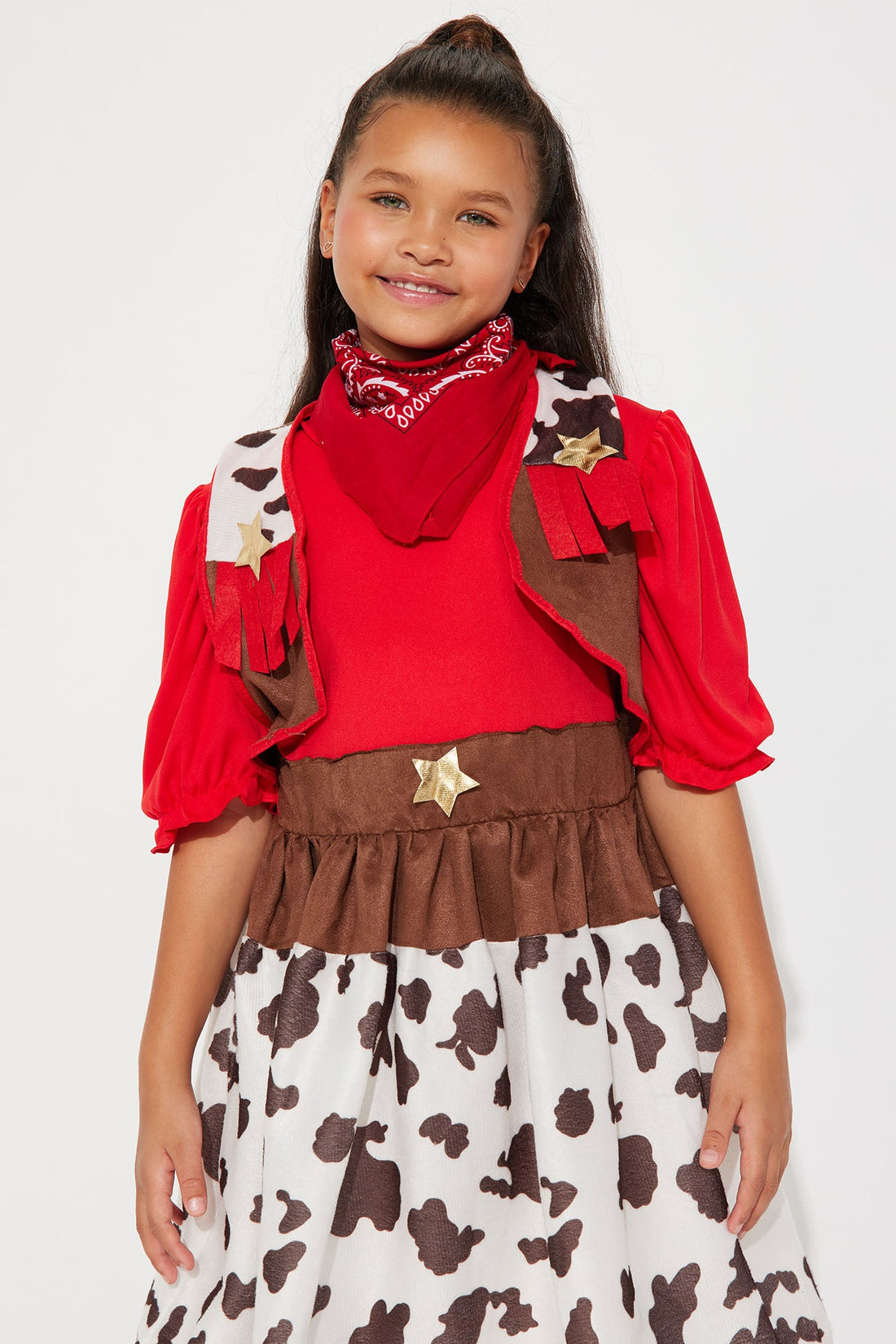 Mini Lil Miss Cowgirl Costume - White/combo