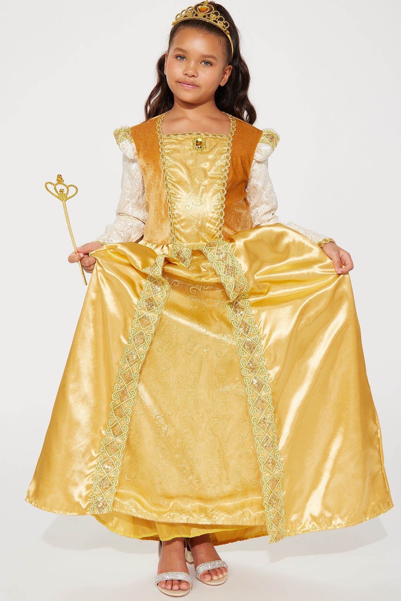 Mini Majestic Golden Princess Costume - Gold