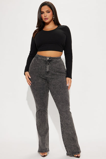 Jenni Ribbed Crop Top - Black