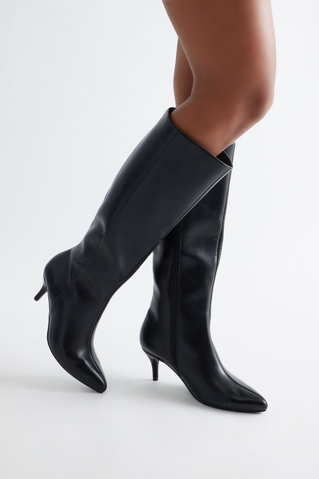 Brax Faux Leather Knee High Boots - Black
