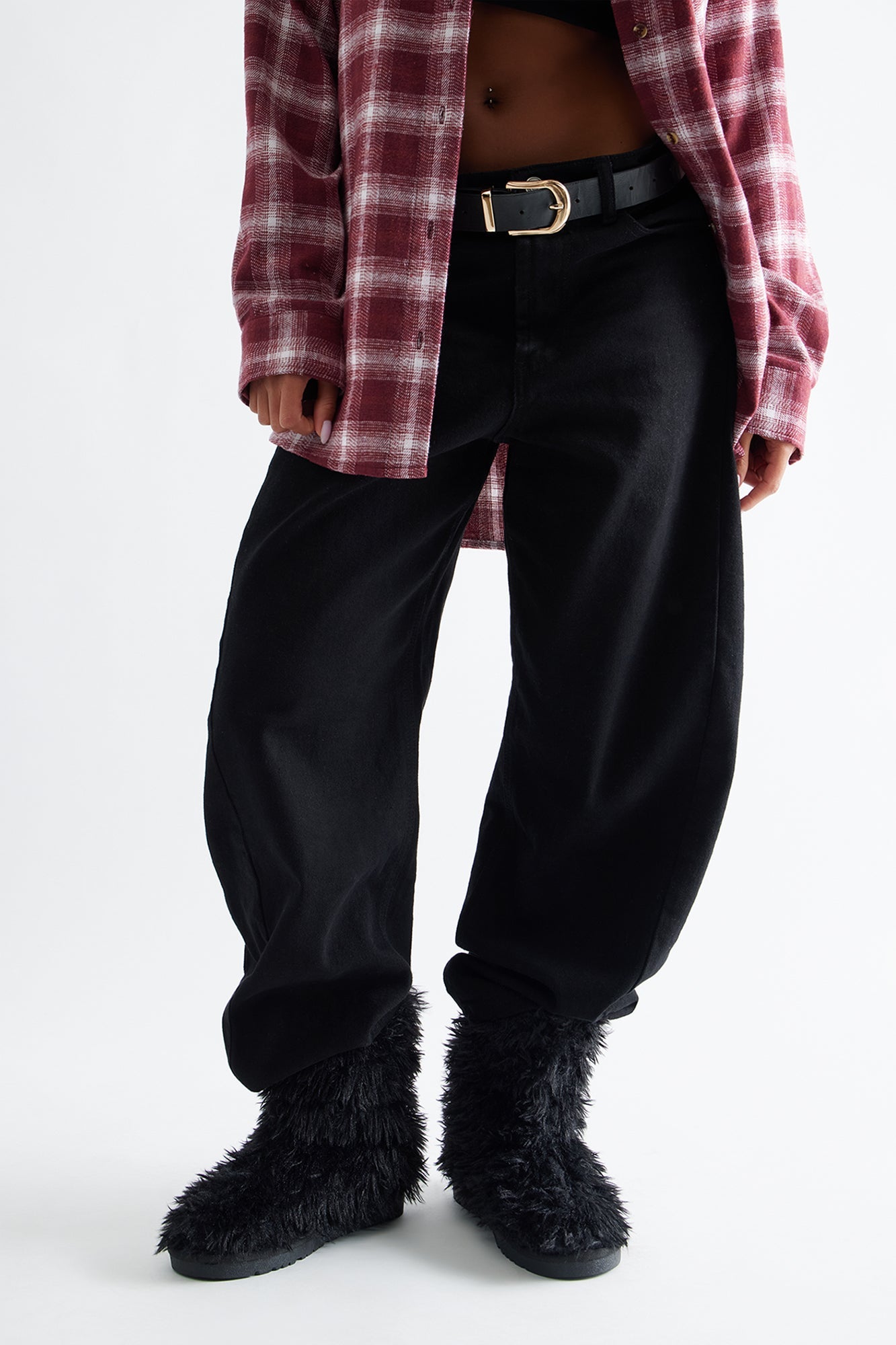 Yetti Faux Fur Booties - Black