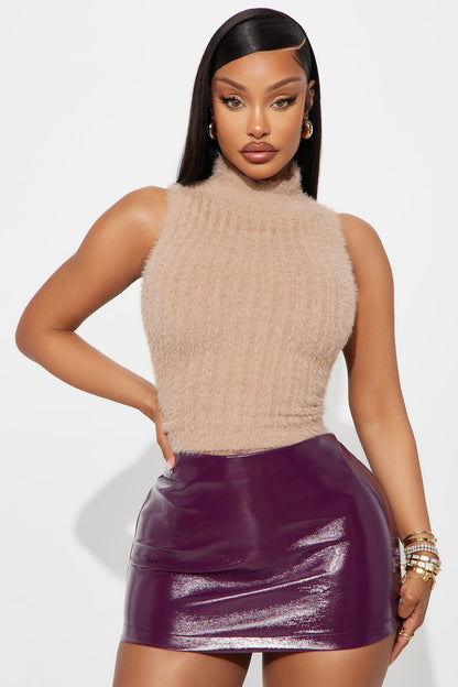 Soft Touch Fuzzy Sweater - Taupe