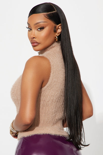 Soft Touch Fuzzy Sweater - Taupe