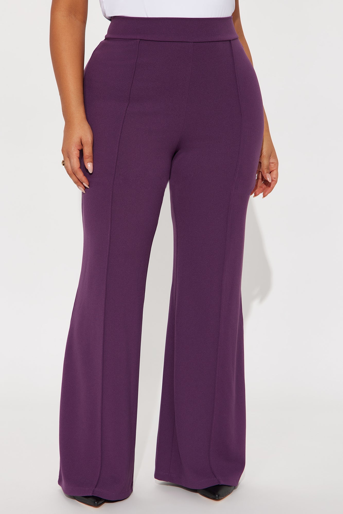 Victoria High Waisted Dress Pants - Plum