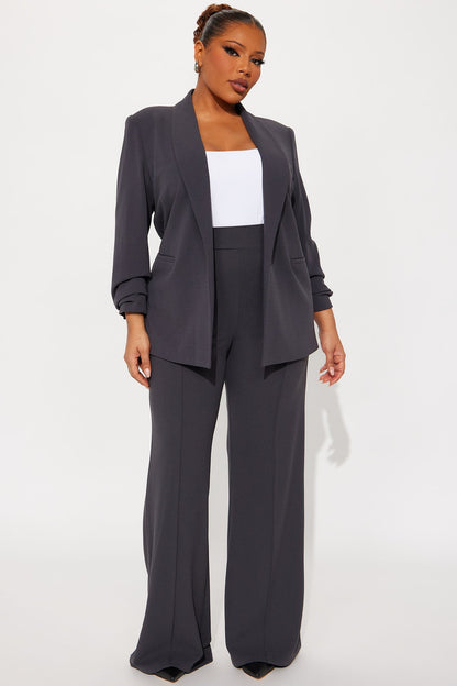 Victoria High Waisted Dress Pants - Charcoal