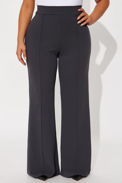 Victoria High Waisted Dress Pants - Charcoal