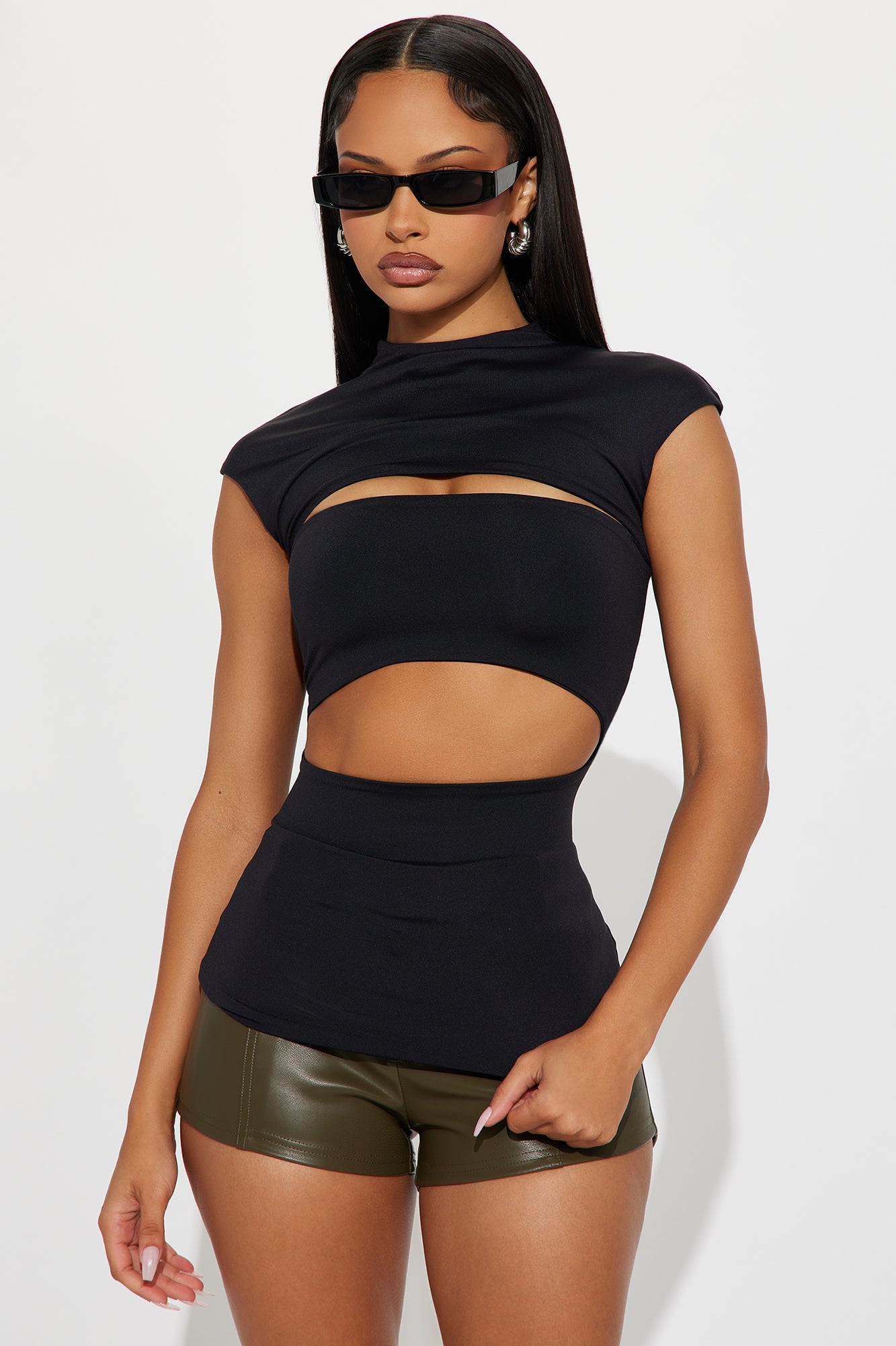 Flyn Double Lined Short Sleeve Top - Black