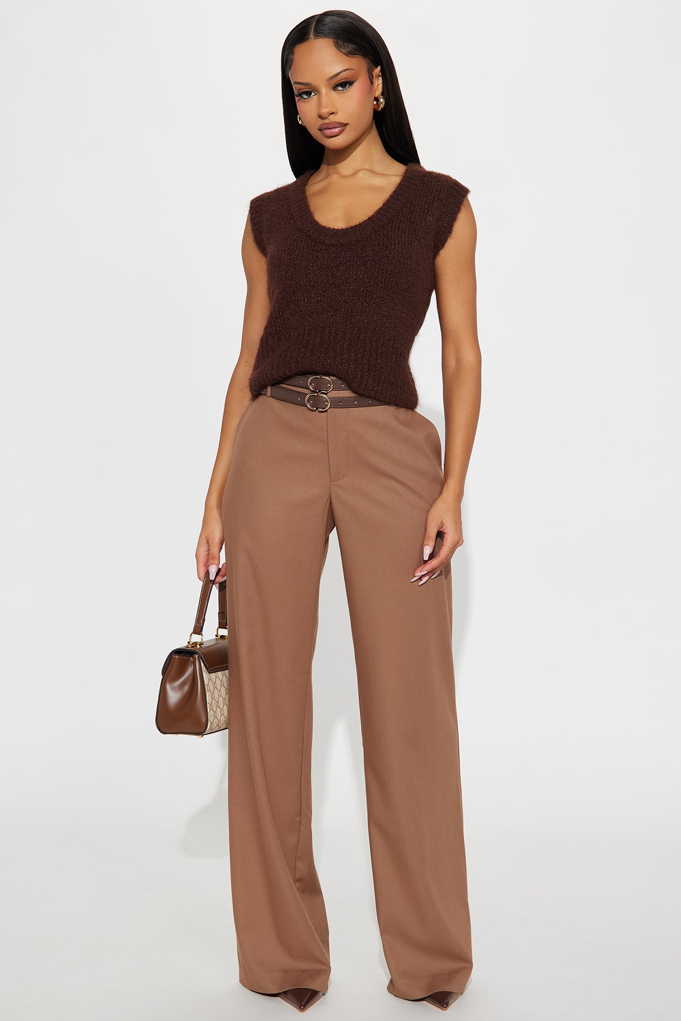 Well Behaved Fuzzy Sweater - Chestnut