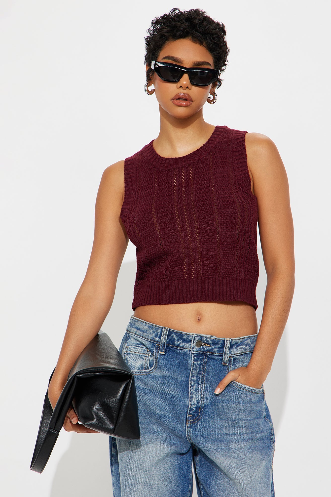 Time For A Reunion Sweater Vest - Burgundy