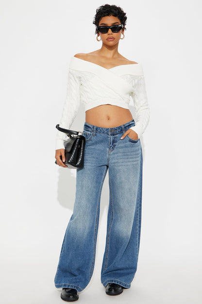 Doing My Best Cropped Sweater - Ivory