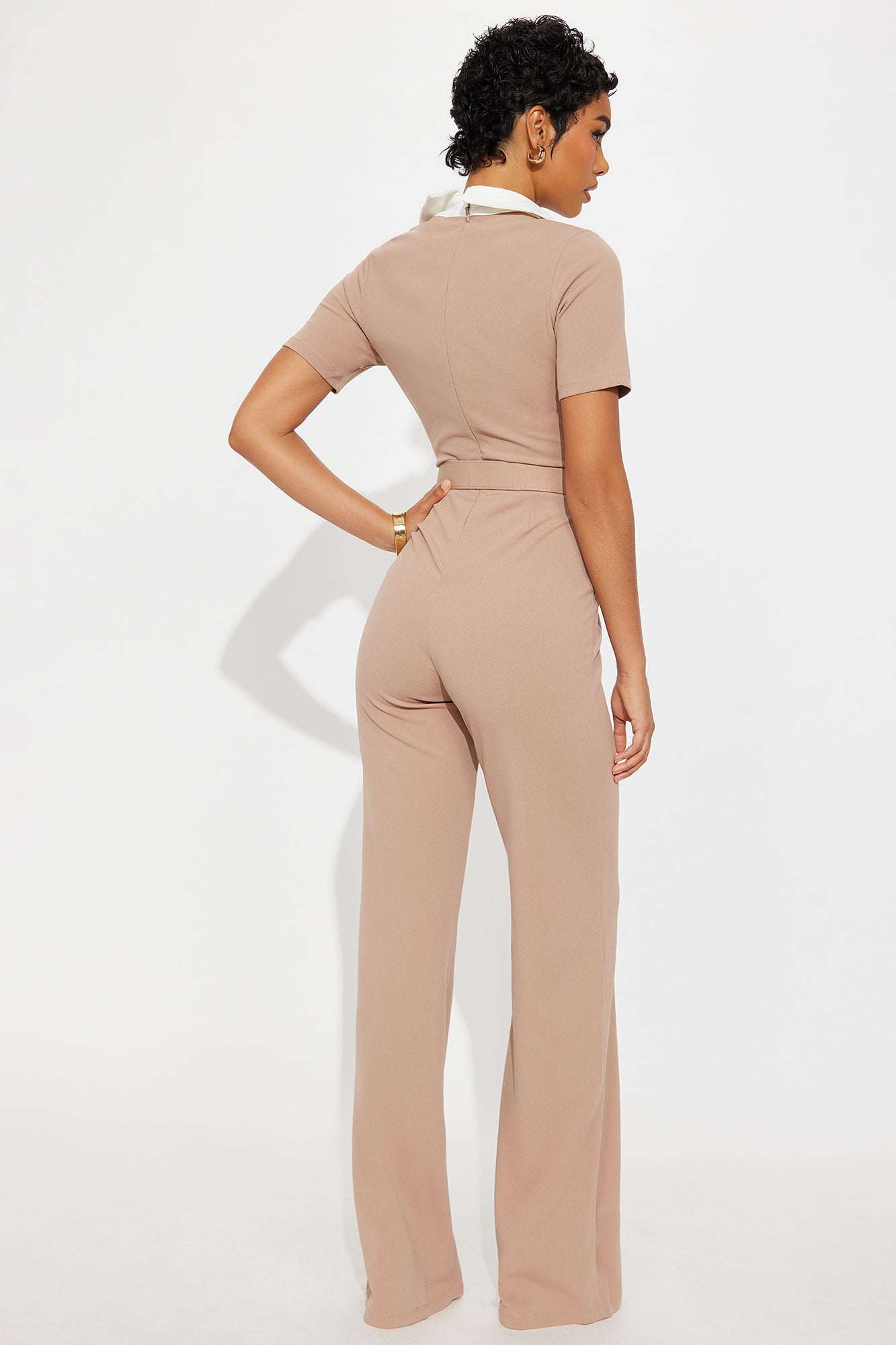 Ella Short Sleeve Jumpsuit - Taupe