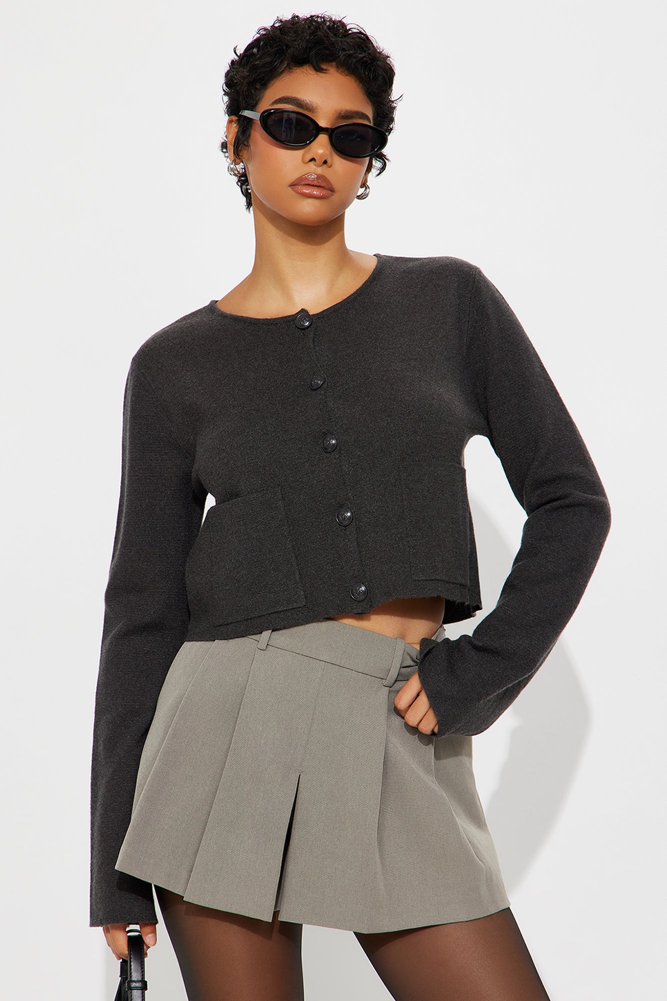 Sweet Talk Cardigan - Charcoal
