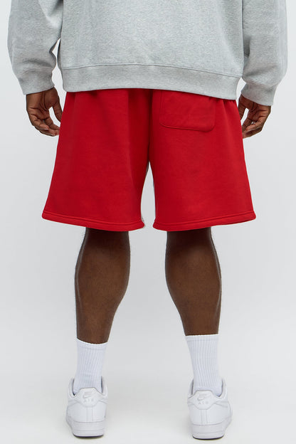 Tyson Relaxed Number 3 Patch Sweatshorts - Red/combo