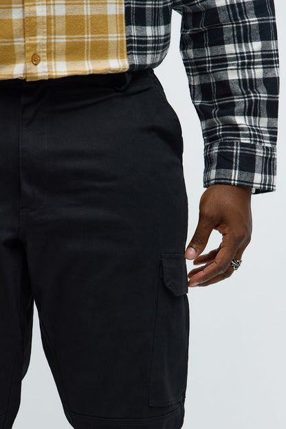 Stacked Slim Flare Kryptonite Cargo Pants - Black
