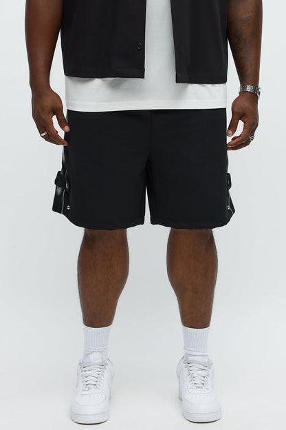 Relaxed Bright Stars Studded Sweatshorts - Black