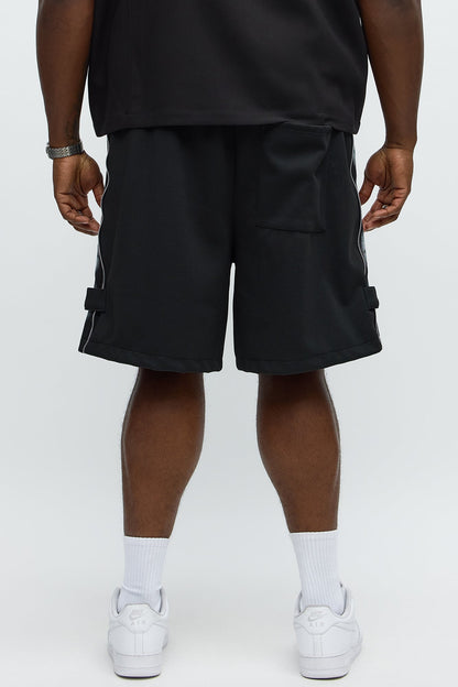 Relaxed Bright Stars Studded Sweatshorts - Black