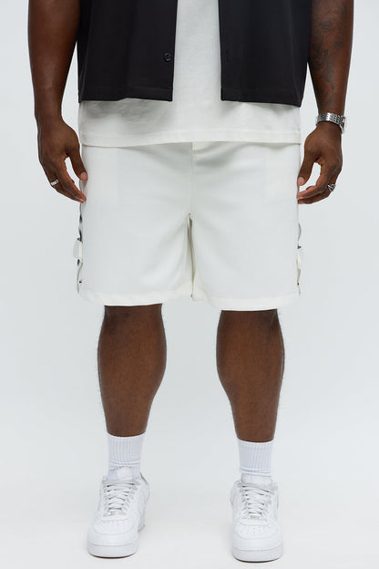 Relaxed Bright Stars Studded Sweatshorts - White
