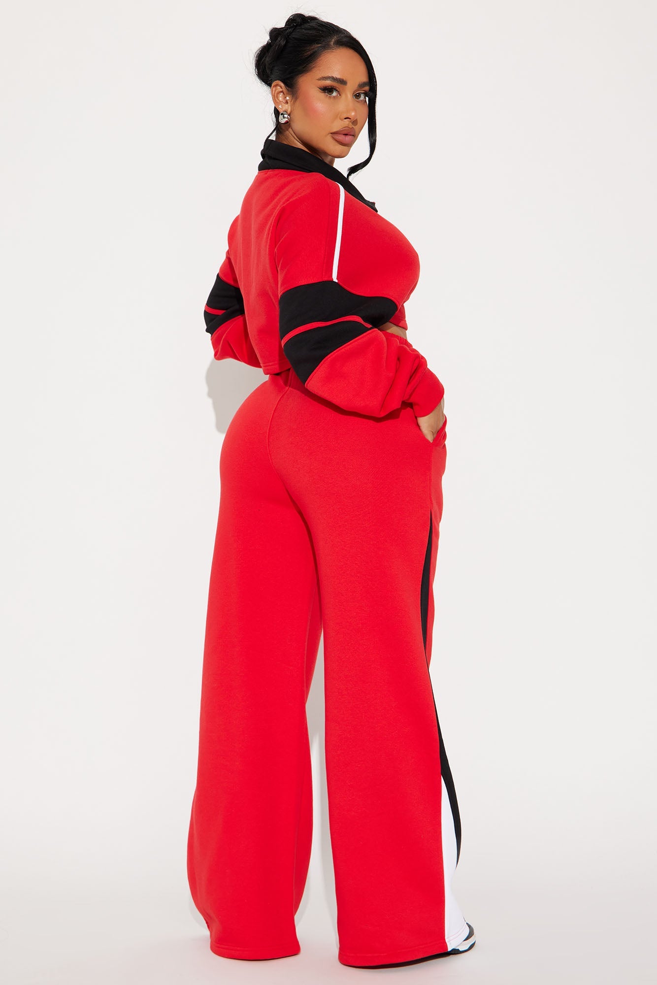 Sky Level Fly Fleece Pant Set - Red/combo