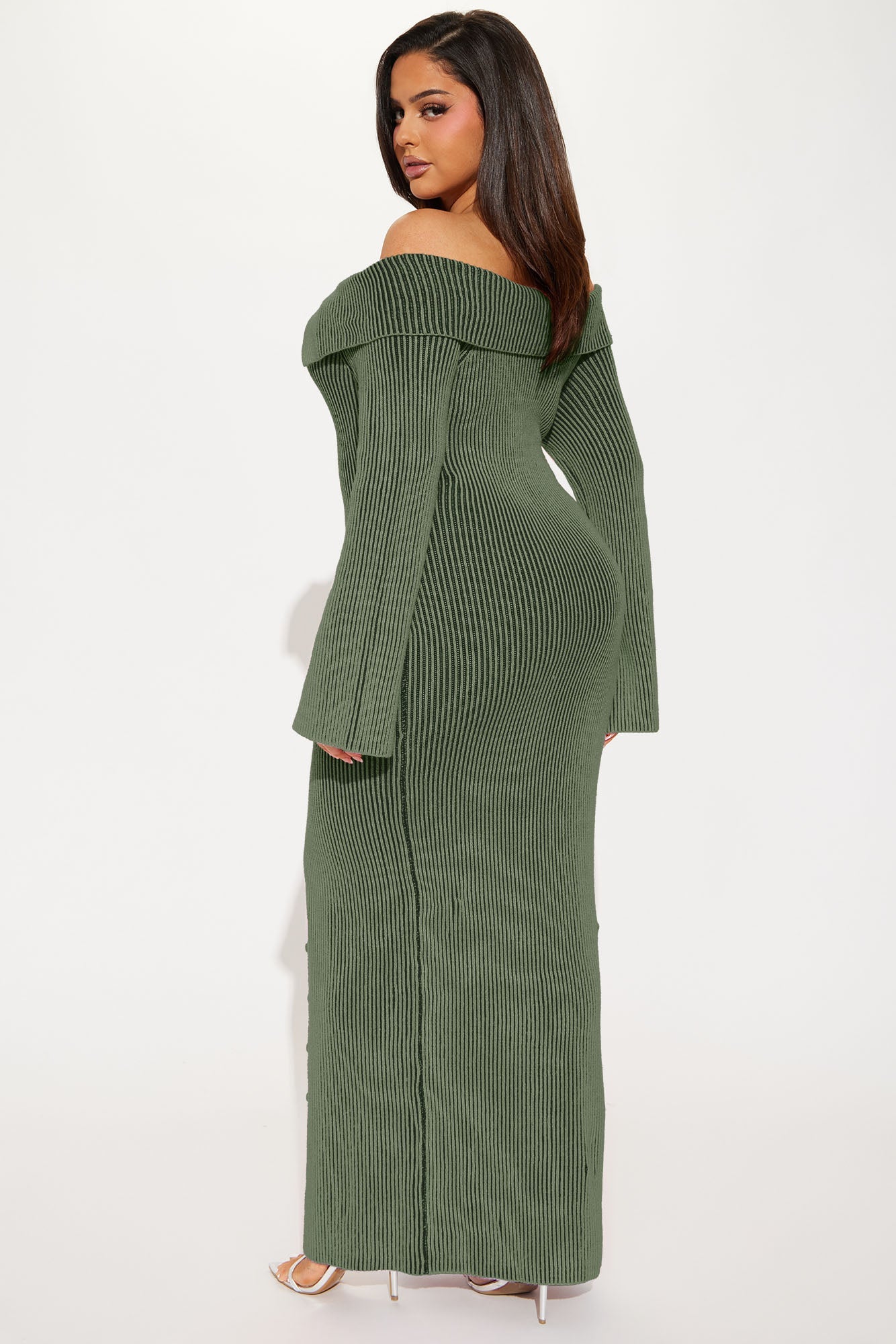 Megan Sweater Maxi Dress - Sage/combo