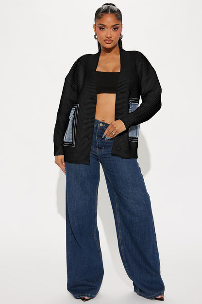 Frankie Oversized Cardigan - Black/combo