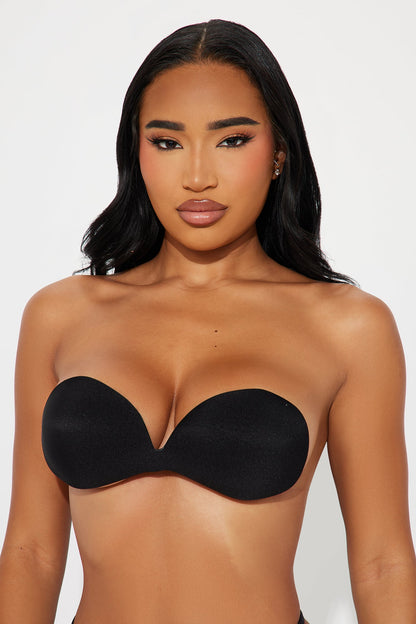 Held Up Backless Seamless Sticky Bra - Black