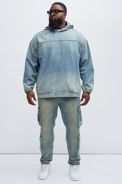 Manatee Denim Pullover Jacket - Light Blue Wash