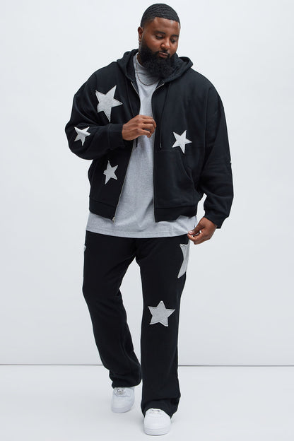 Tyson Stars Skinny Flared Sweatpants - Black