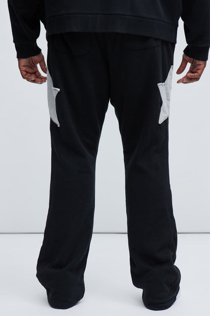 Tyson Stars Skinny Flared Sweatpants - Black