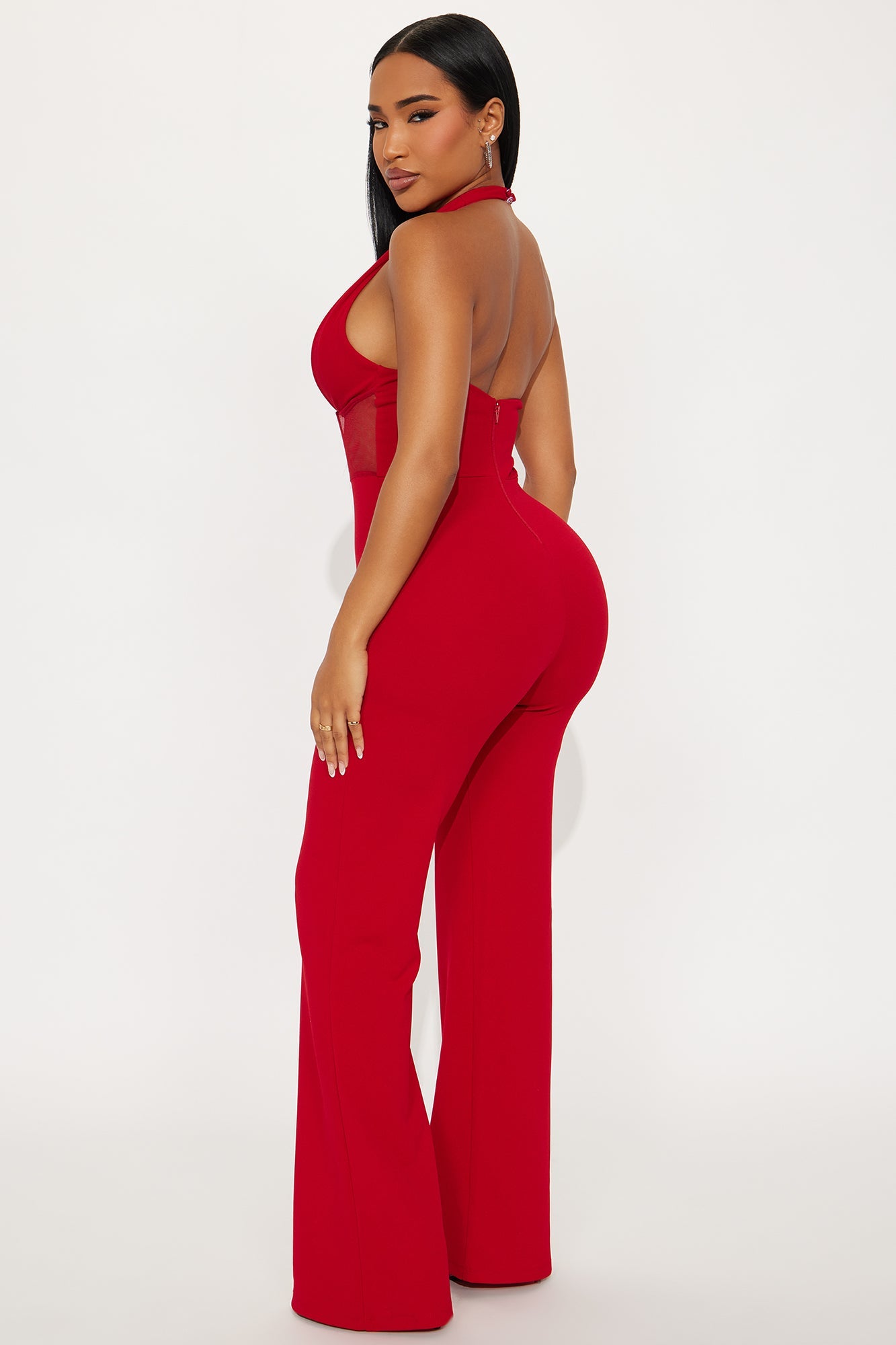 Dakota Halter Wide Leg Jumpsuit - Red