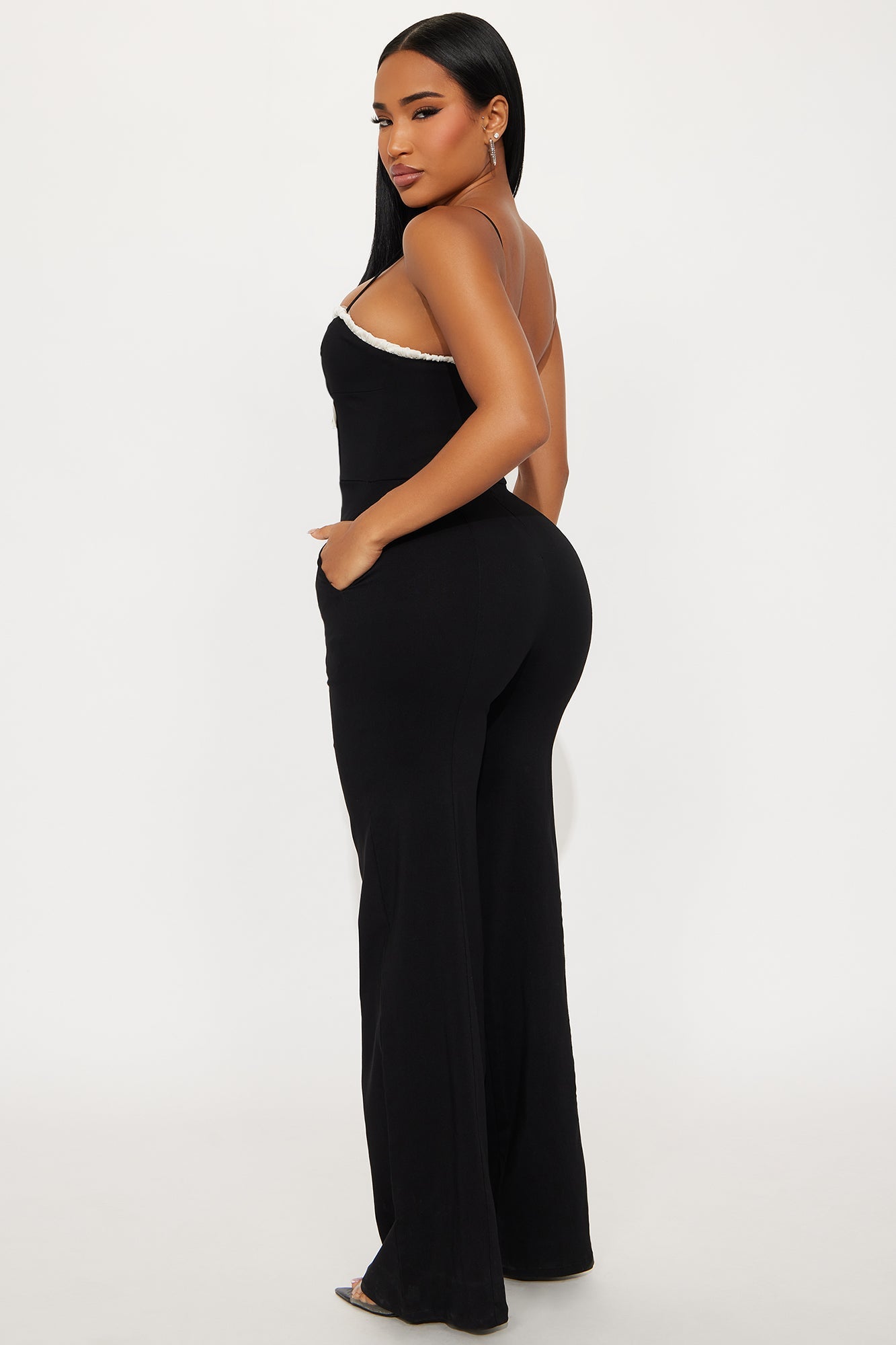 Sweet Smiles Twill Jumpsuit - Black