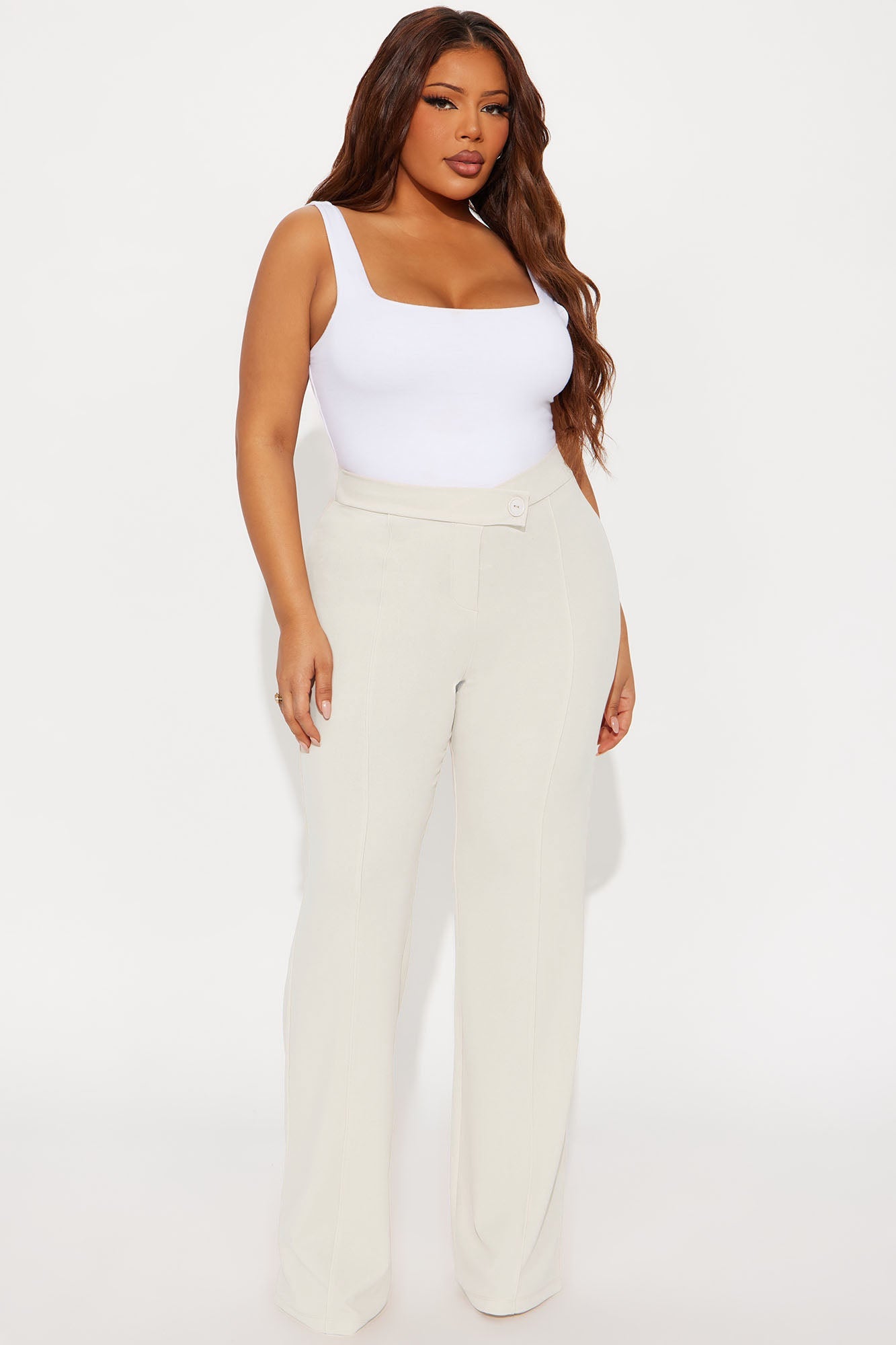 Tall Call It Even Wide Leg Dress Pants - Oatmeal