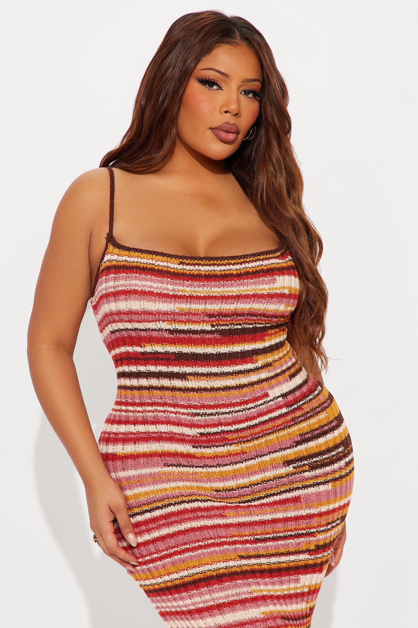 Astrid Crochet Maxi Dress - Orange/combo