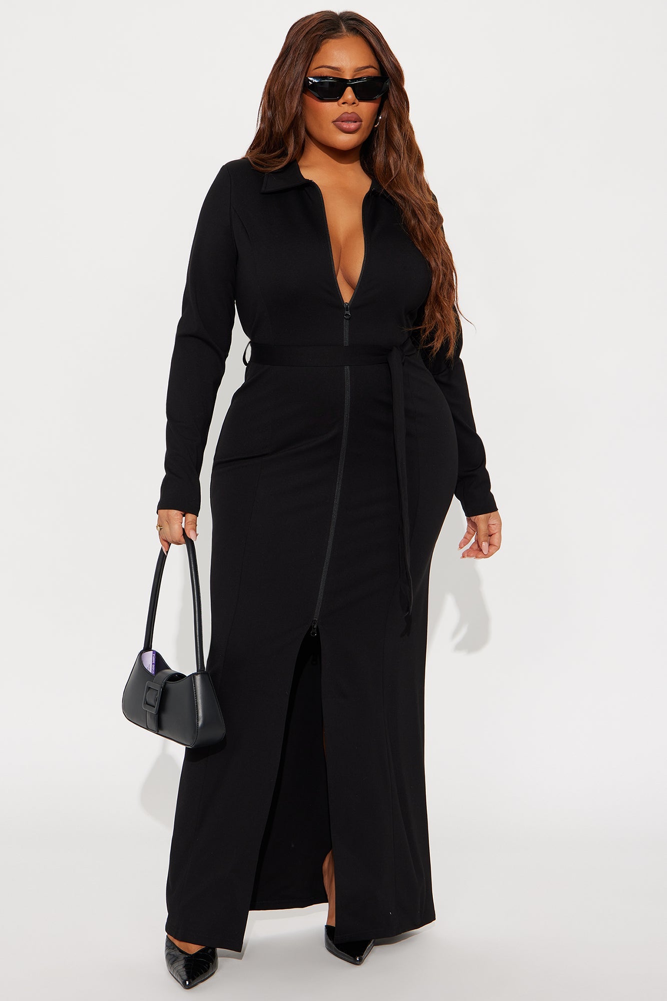 Twilla Tie Waist Maxi Dress - Black