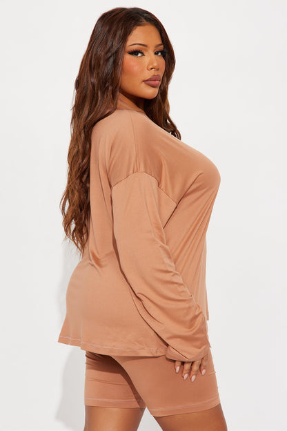 Me And You PJ Boxer Short Set - Mocha