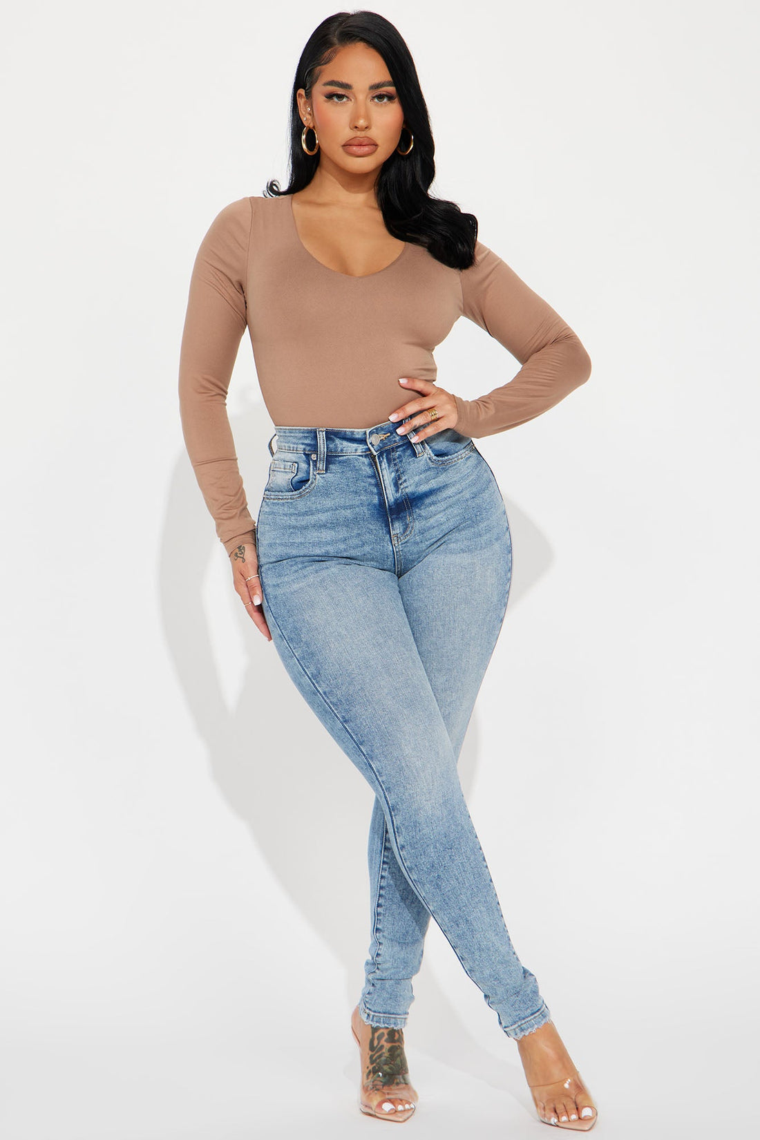 Myra Double Lined Bodysuit - Taupe