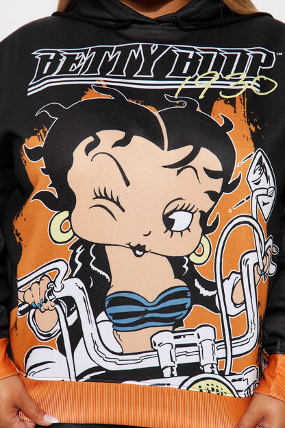 Live Like Betty Graphic Hoodie - Black/Orange