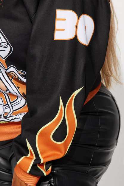 Live Like Betty Graphic Hoodie - Black/Orange