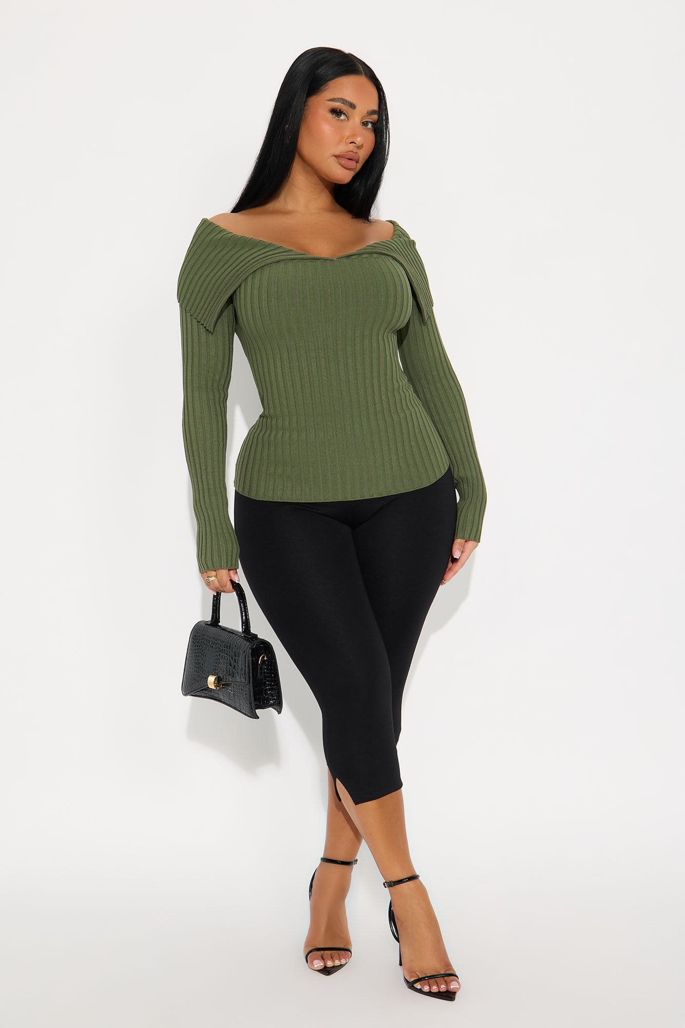 Give Me Attention Washed Sweater Top - Olive