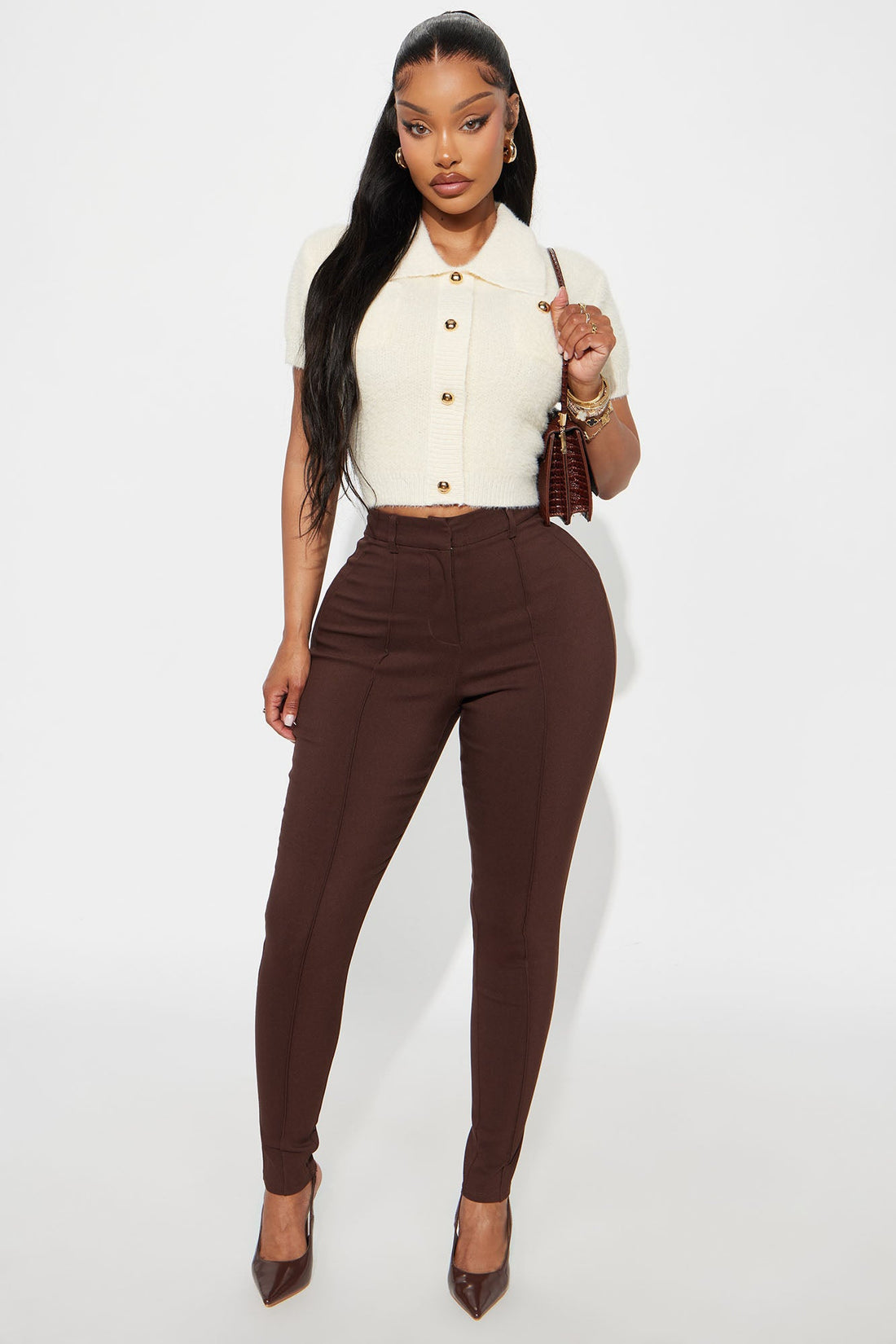 Raise The Bar Skinny Trouser - Chocolate