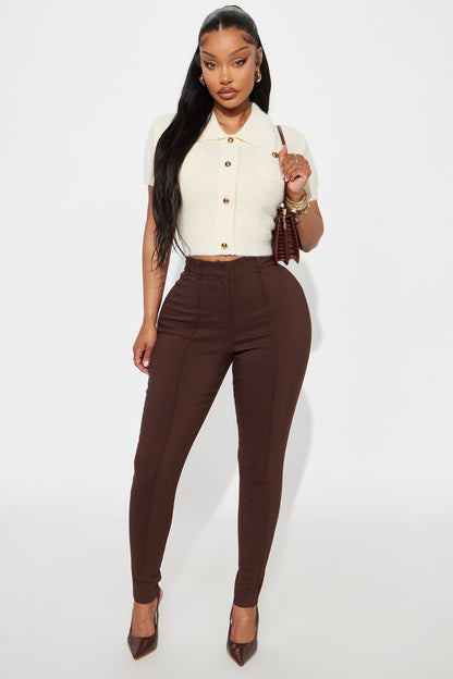 Raise The Bar Skinny Trouser - Chocolate