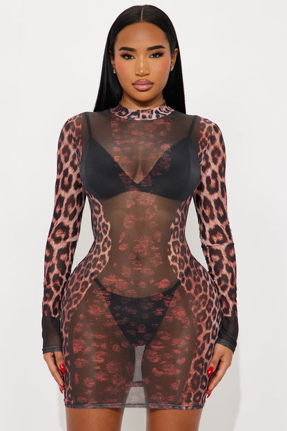 Sassy And Sheer Mesh Mini Dress - Black/combo