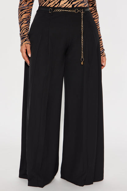 Kaline Belted Wide Leg Pant - Black