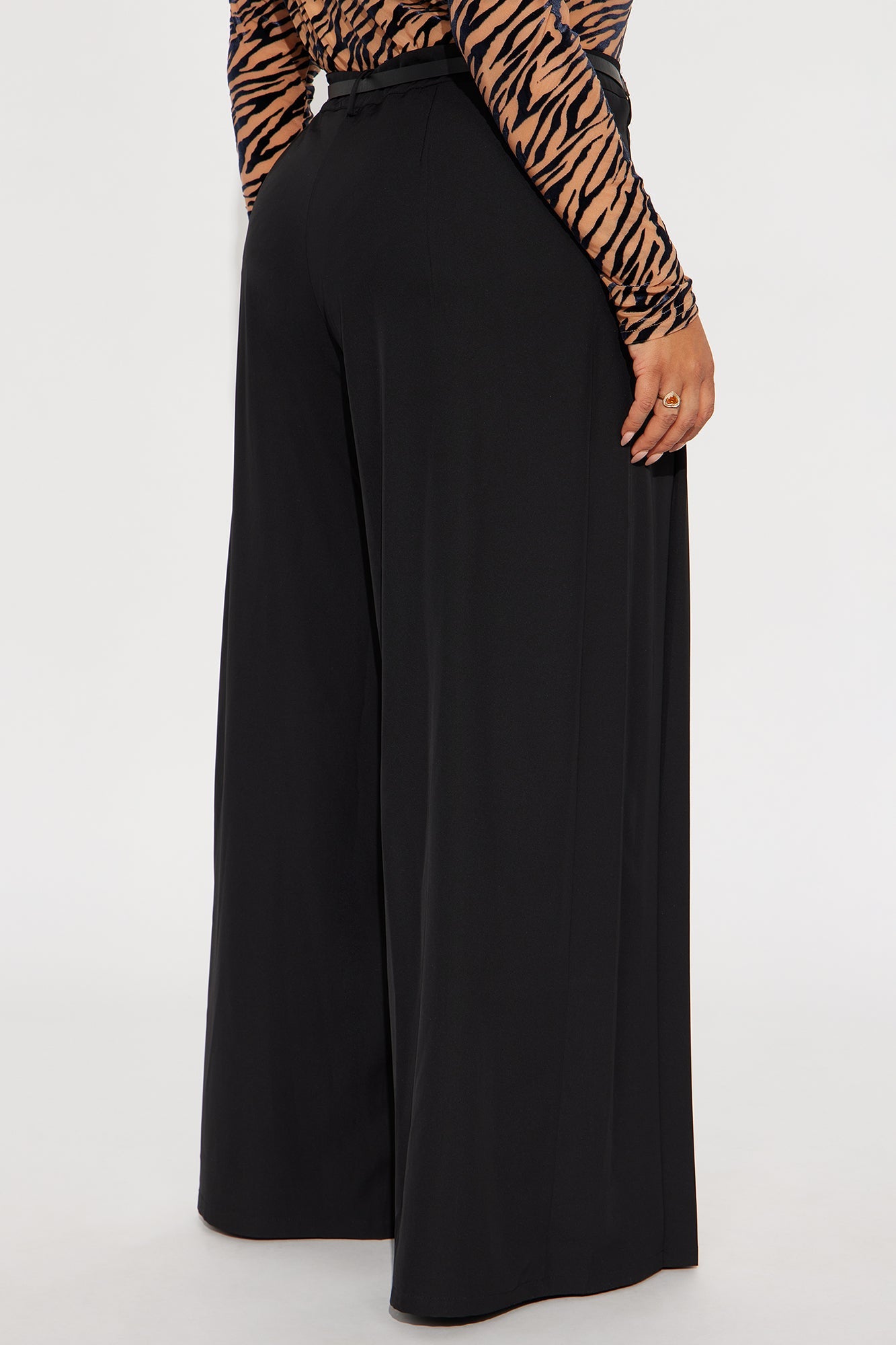 Kaline Belted Wide Leg Pant - Black
